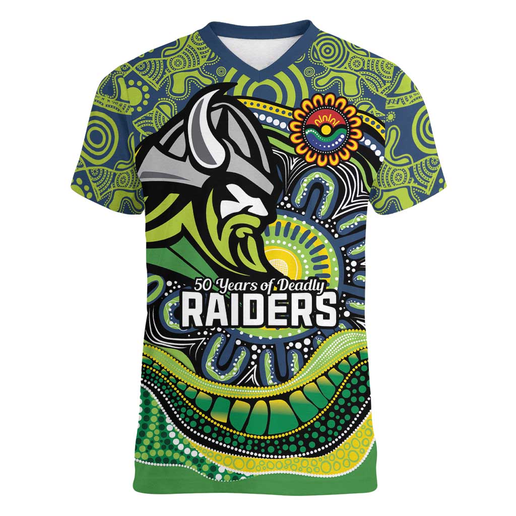 Custom Canberra Honouring First Nations Women V-Neck T-Shirt NAIDOC 2026 Deadly 50 Years