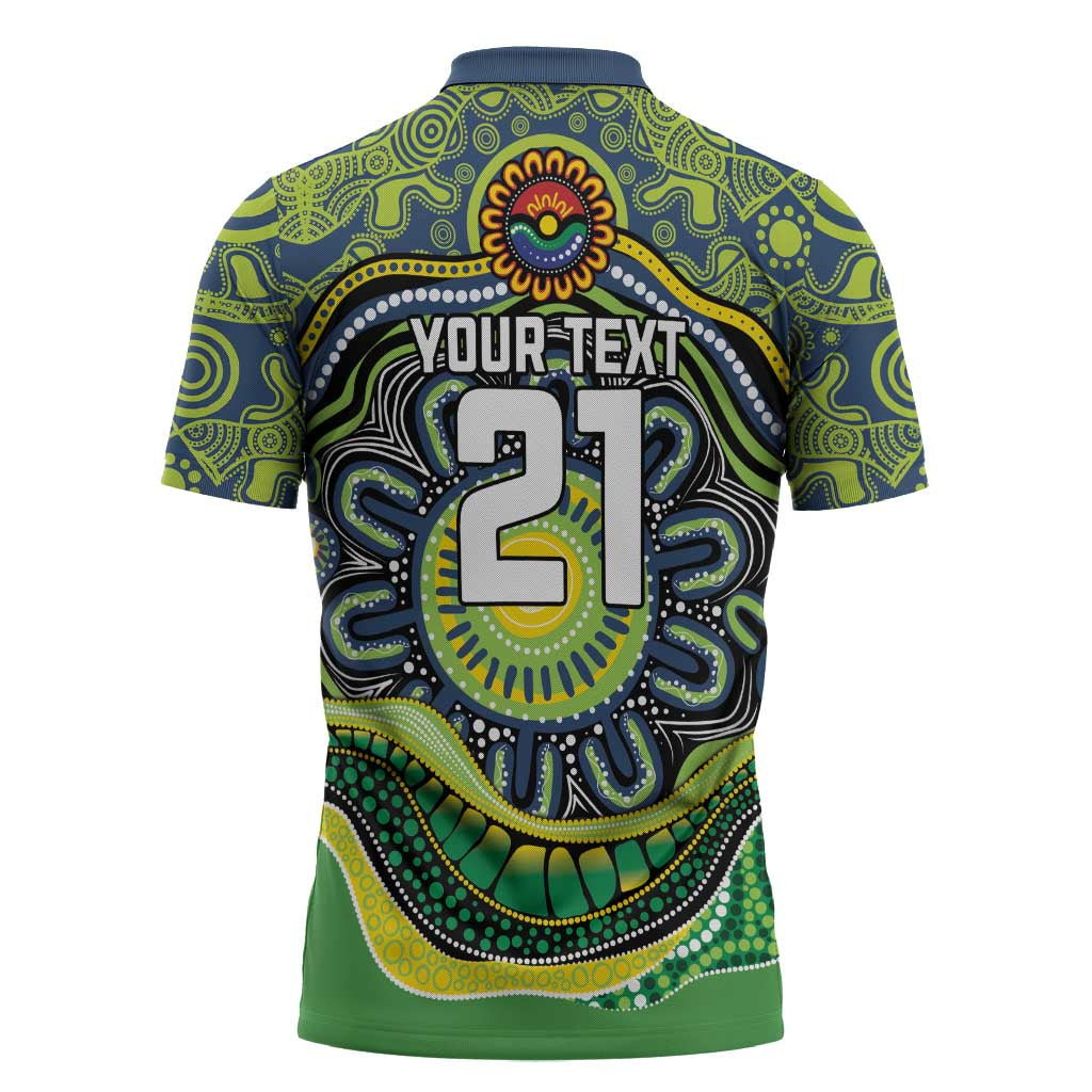 Custom Canberra Honouring First Nations Zipper Polo Shirt NAIDOC 2026 Deadly 50 Years