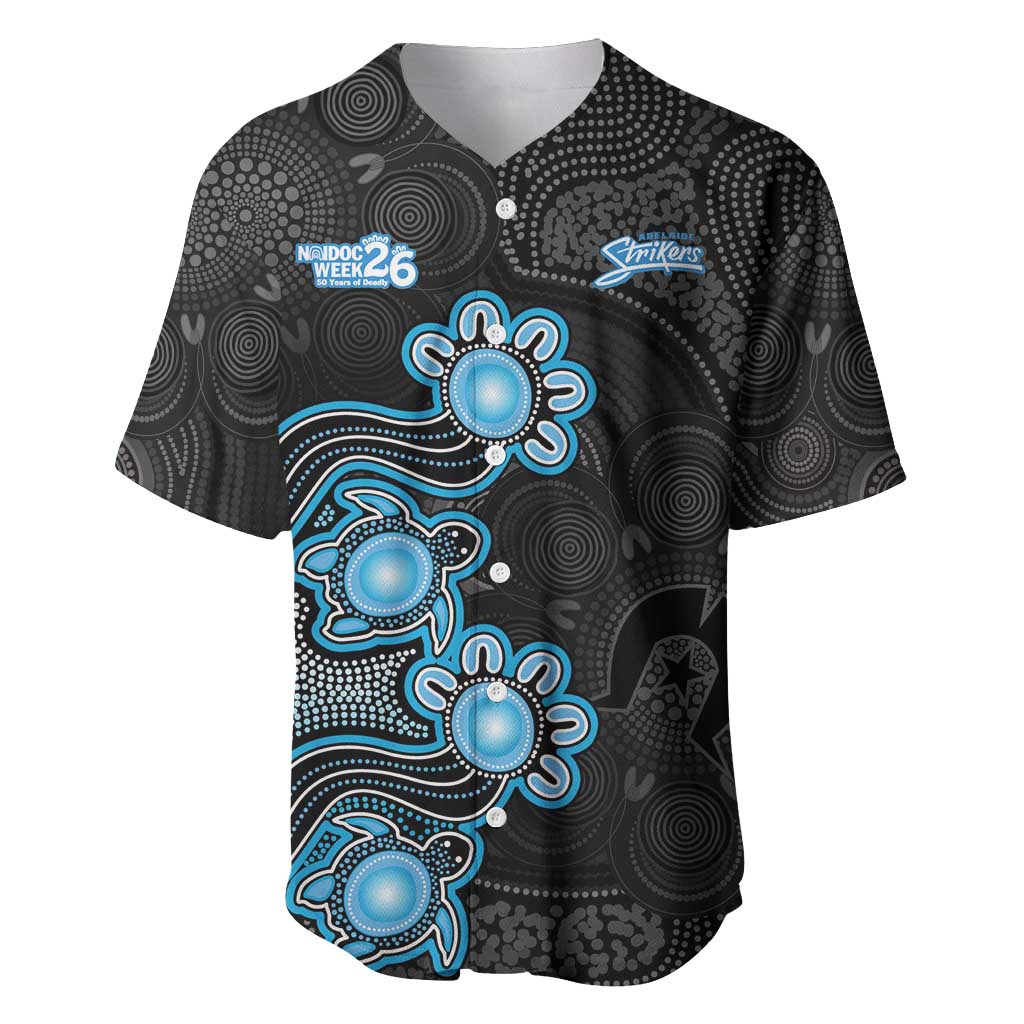 Personalised Adelaide Strikers NAIDOC Week 2026 Baseball Jersey Sea Turtles Aboriginal Art