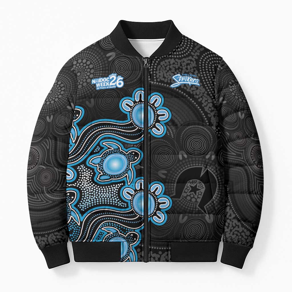 Personalised Adelaide Strikers NAIDOC Week 2026 Bomber Puffer Jacket Sea Turtles Aboriginal Art