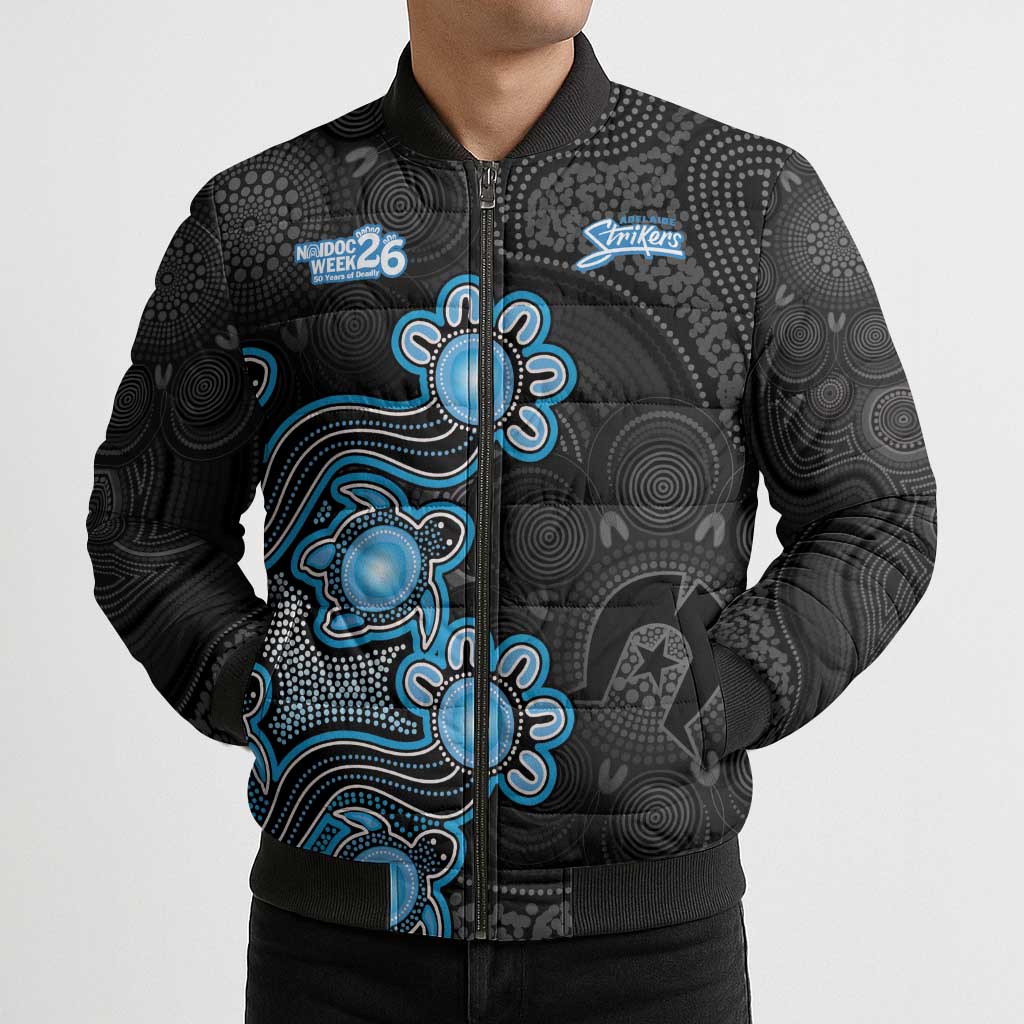 Personalised Adelaide Strikers NAIDOC Week 2026 Bomber Puffer Jacket Sea Turtles Aboriginal Art