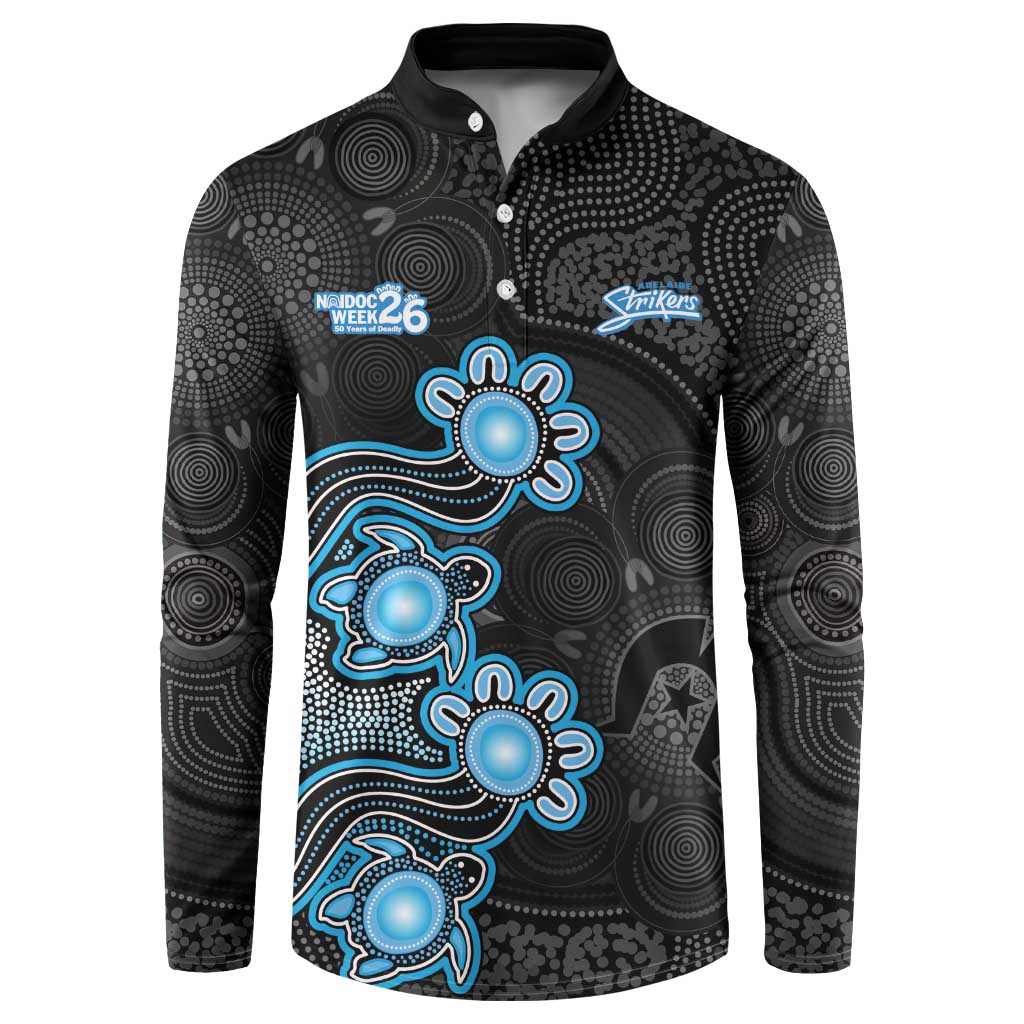 Personalised Adelaide Strikers NAIDOC Week 2026 Button Sweatshirt Sea Turtles Aboriginal Art