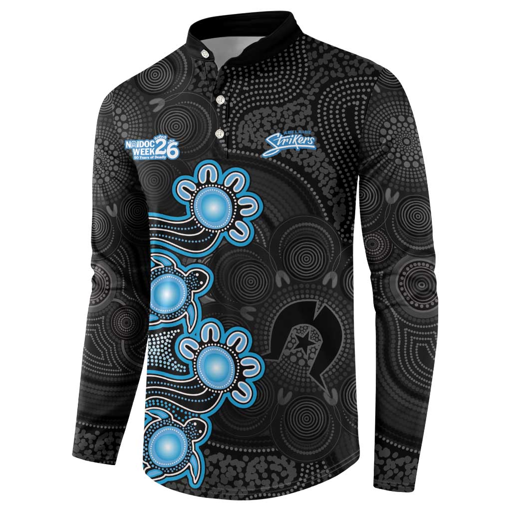 Personalised Adelaide Strikers NAIDOC Week 2026 Button Sweatshirt Sea Turtles Aboriginal Art