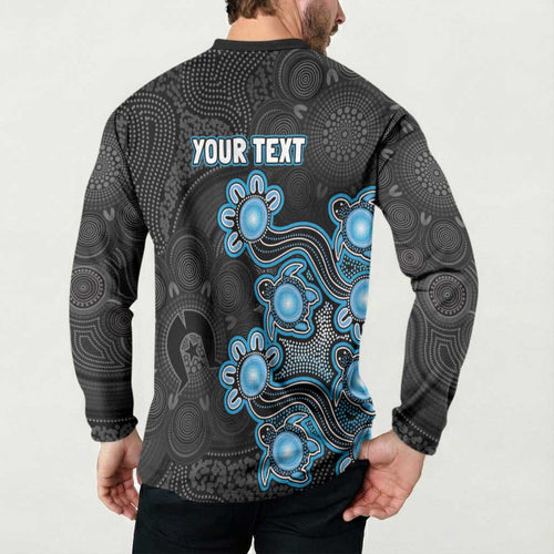 Personalised Adelaide Strikers NAIDOC Week 2026 Button Sweatshirt Sea Turtles Aboriginal Art