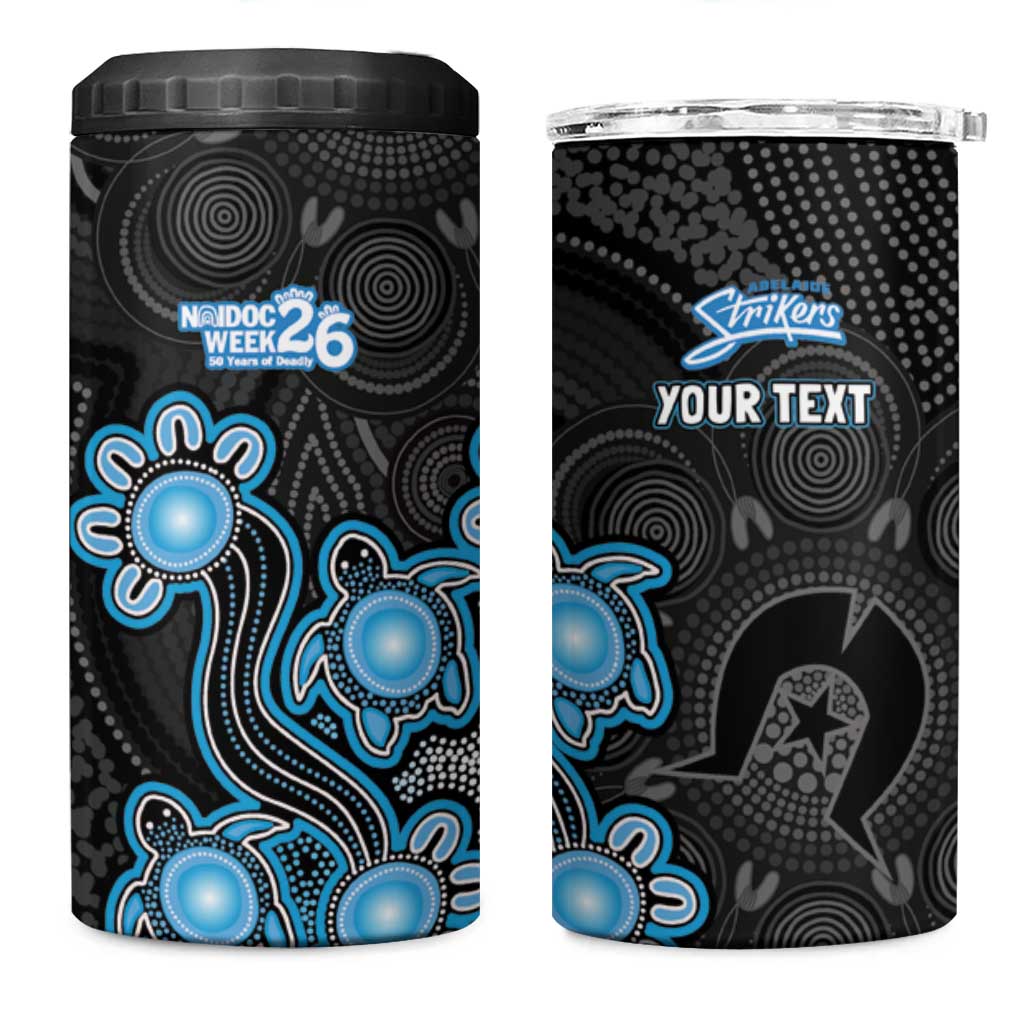 Personalised Adelaide Strikers NAIDOC Week 2026 4 in 1 Can Cooler Tumbler Sea Turtles Aboriginal Art