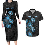 Personalised Adelaide Strikers NAIDOC Week 2026 Couples Matching Long Sleeve Bodycon Dress and Hawaiian Shirt Sea Turtles Aboriginal Art
