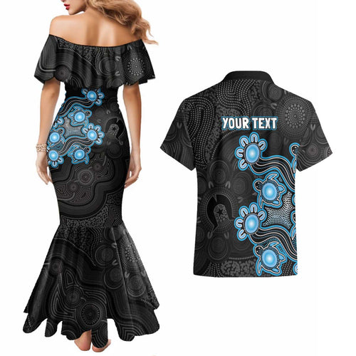 Personalised Adelaide Strikers NAIDOC Week 2026 Couples Matching Mermaid Dress and Hawaiian Shirt Sea Turtles Aboriginal Art
