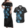 Personalised Adelaide Strikers NAIDOC Week 2026 Couples Matching Off Shoulder Maxi Dress and Hawaiian Shirt Sea Turtles Aboriginal Art