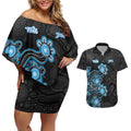 Personalised Adelaide Strikers NAIDOC Week 2026 Couples Matching Off Shoulder Short Dress and Hawaiian Shirt Sea Turtles Aboriginal Art