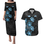 Personalised Adelaide Strikers NAIDOC Week 2026 Couples Matching Puletasi and Hawaiian Shirt Sea Turtles Aboriginal Art