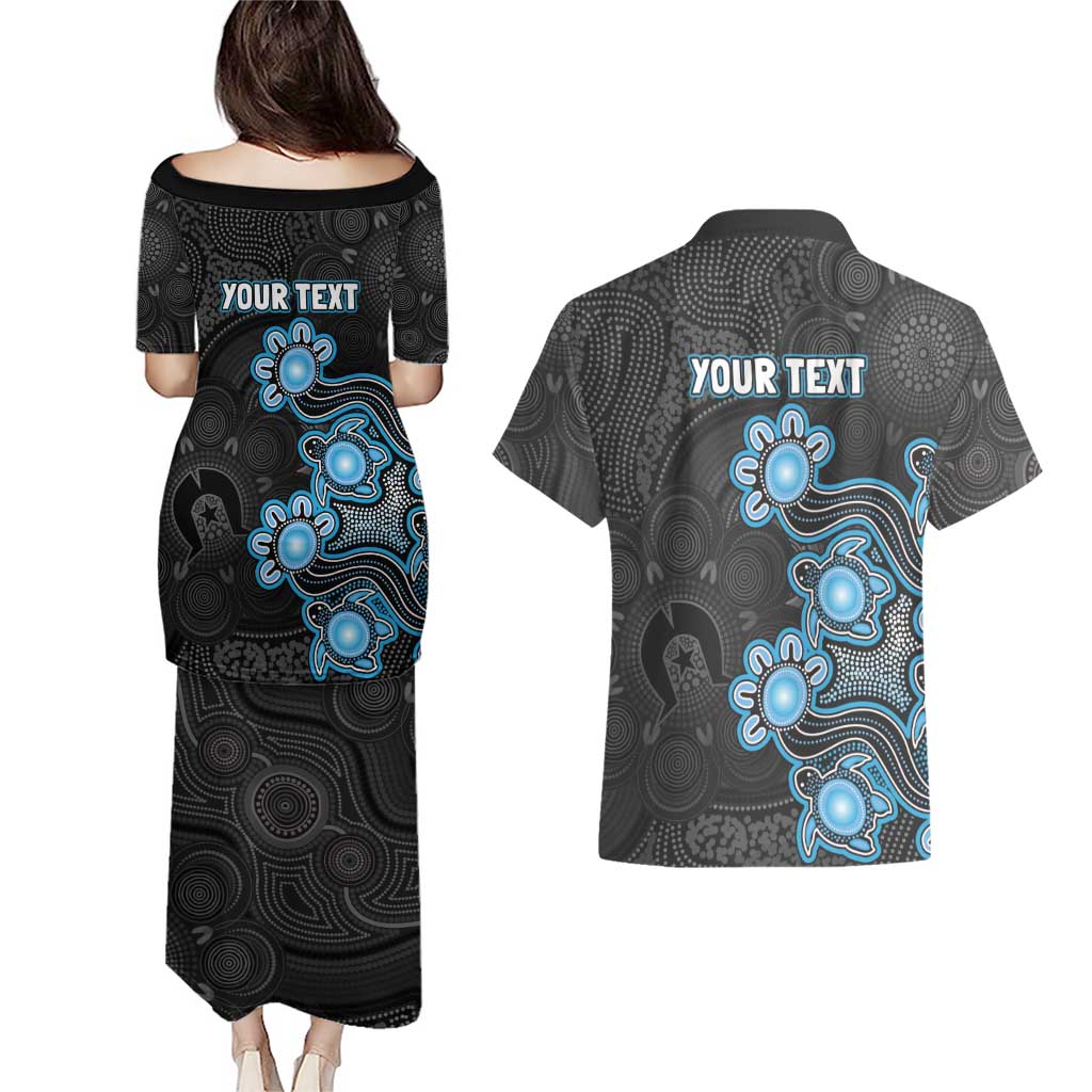 Personalised Adelaide Strikers NAIDOC Week 2026 Couples Matching Puletasi and Hawaiian Shirt Sea Turtles Aboriginal Art