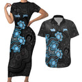 Personalised Adelaide Strikers NAIDOC Week 2026 Couples Matching Short Sleeve Bodycon Dress and Hawaiian Shirt Sea Turtles Aboriginal Art