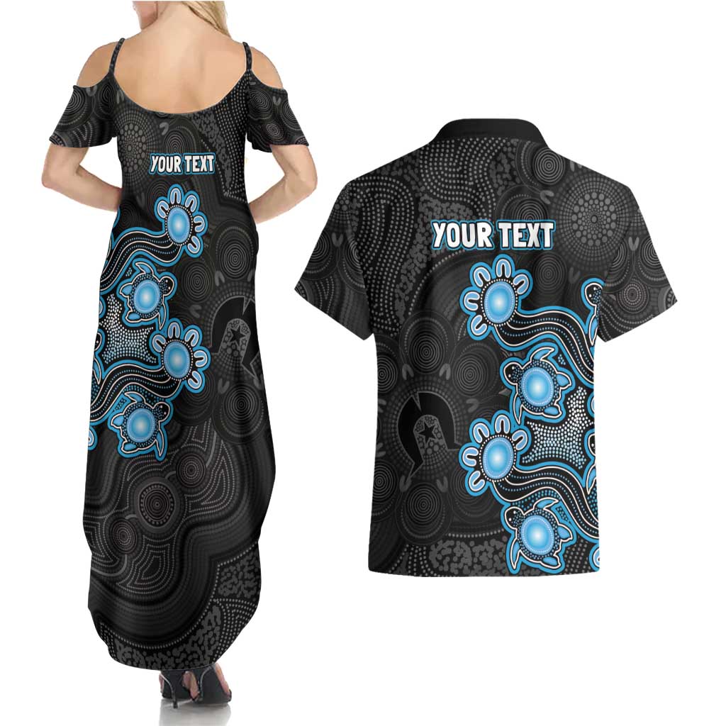 Personalised Adelaide Strikers NAIDOC Week 2026 Couples Matching Summer Maxi Dress and Hawaiian Shirt Sea Turtles Aboriginal Art