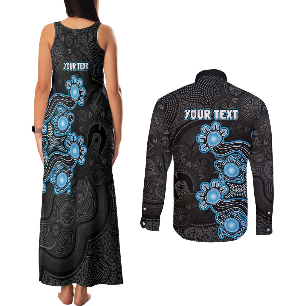 Personalised Adelaide Strikers NAIDOC Week 2026 Couples Matching Tank Maxi Dress and Long Sleeve Button Shirt Sea Turtles Aboriginal Art
