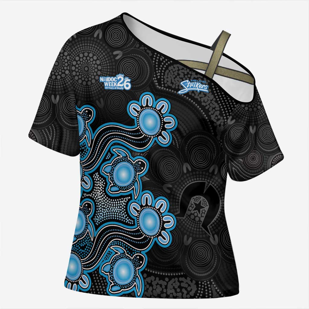 Personalised Adelaide Strikers NAIDOC Week 2026 Cross Shoulder Shirt Sea Turtles Aboriginal Art
