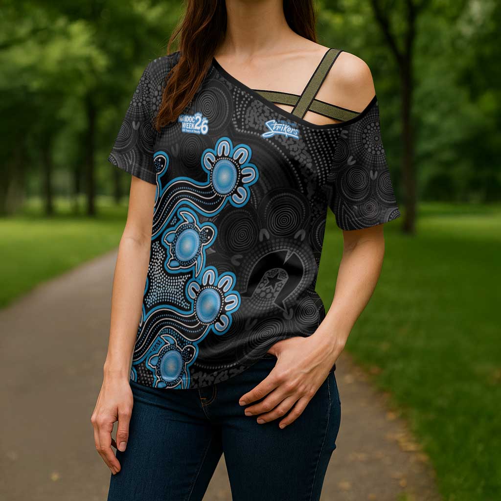 Personalised Adelaide Strikers NAIDOC Week 2026 Cross Shoulder Shirt Sea Turtles Aboriginal Art