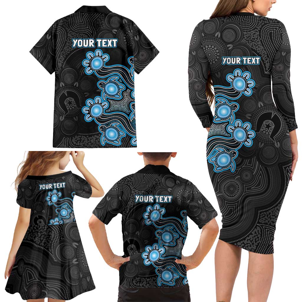 Personalised Adelaide Strikers NAIDOC Week 2026 Family Matching Long Sleeve Bodycon Dress and Hawaiian Shirt Sea Turtles Aboriginal Art