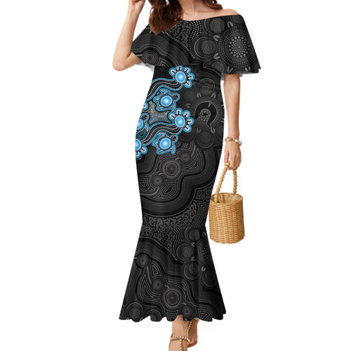 Personalised Adelaide Strikers NAIDOC Week 2026 Family Matching Mermaid Dress and Hawaiian Shirt Sea Turtles Aboriginal Art