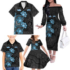 Personalised Adelaide Strikers NAIDOC Week 2026 Family Matching Off The Shoulder Long Sleeve Dress and Hawaiian Shirt Sea Turtles Aboriginal Art
