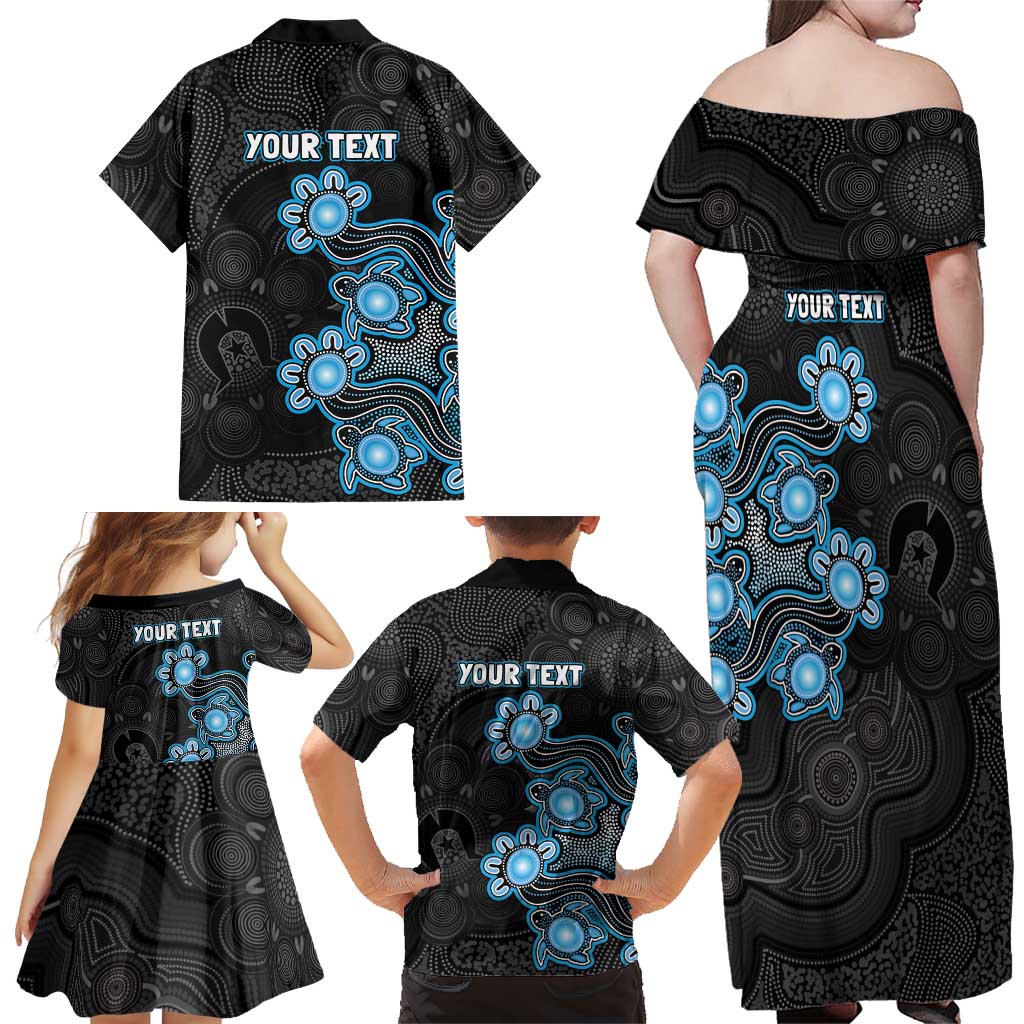 Personalised Adelaide Strikers NAIDOC Week 2026 Family Matching Off Shoulder Maxi Dress and Hawaiian Shirt Sea Turtles Aboriginal Art