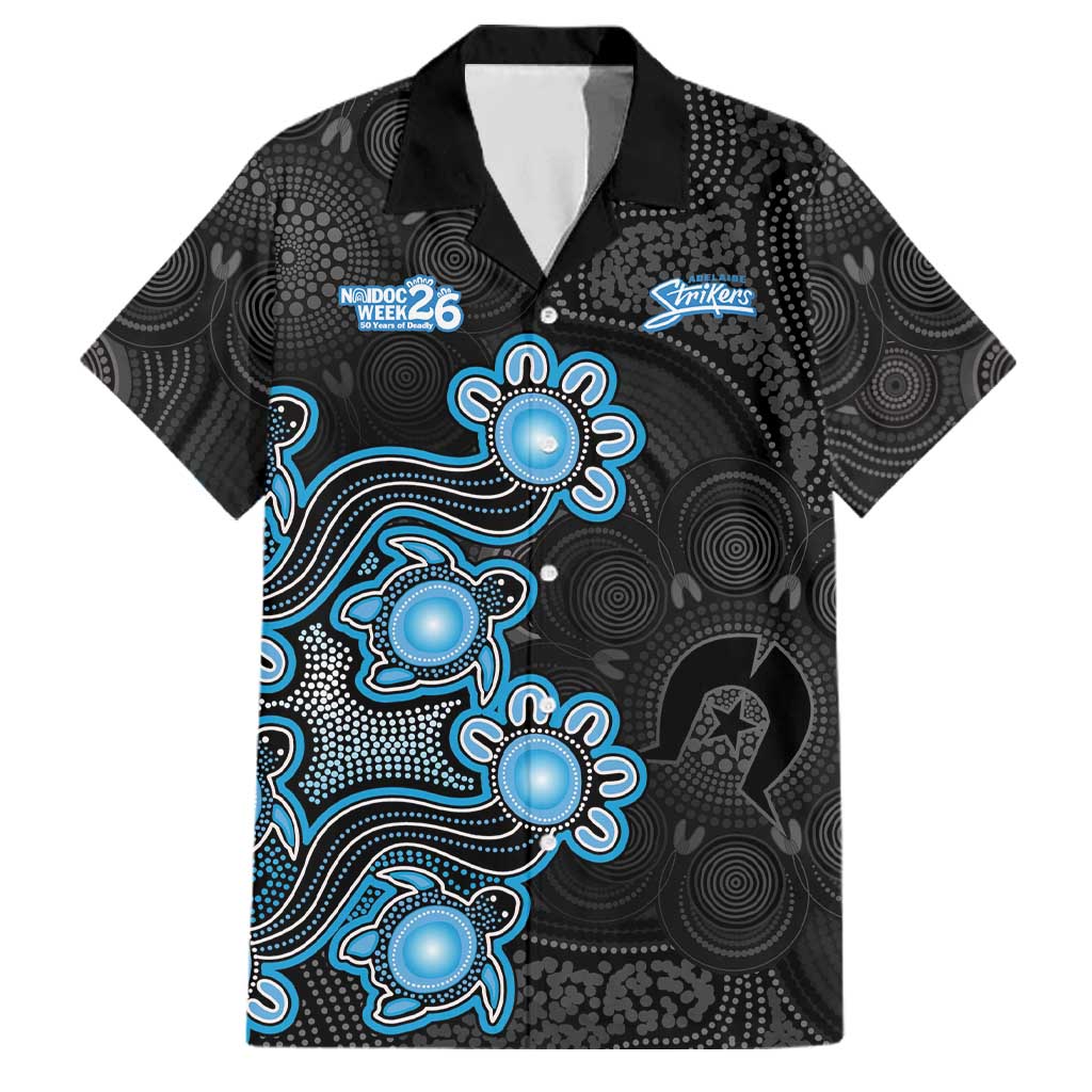 Personalised Adelaide Strikers NAIDOC Week 2026 Family Matching Off Shoulder Maxi Dress and Hawaiian Shirt Sea Turtles Aboriginal Art