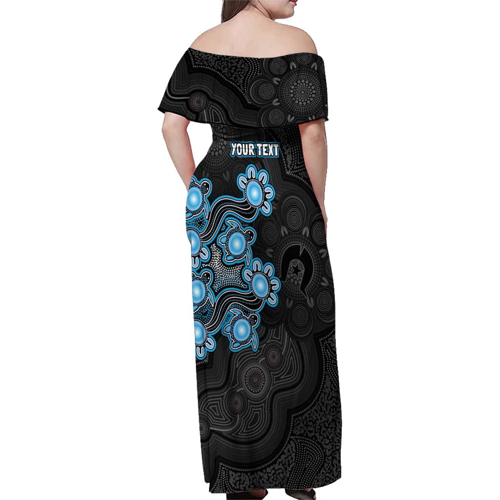 Personalised Adelaide Strikers NAIDOC Week 2026 Family Matching Off Shoulder Maxi Dress and Hawaiian Shirt Sea Turtles Aboriginal Art