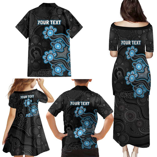 Personalised Adelaide Strikers NAIDOC Week 2026 Family Matching Puletasi and Hawaiian Shirt Sea Turtles Aboriginal Art