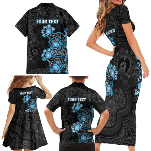 Personalised Adelaide Strikers NAIDOC Week 2026 Family Matching Short Sleeve Bodycon Dress and Hawaiian Shirt Sea Turtles Aboriginal Art