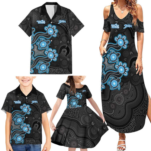 Personalised Adelaide Strikers NAIDOC Week 2026 Family Matching Summer Maxi Dress and Hawaiian Shirt Sea Turtles Aboriginal Art