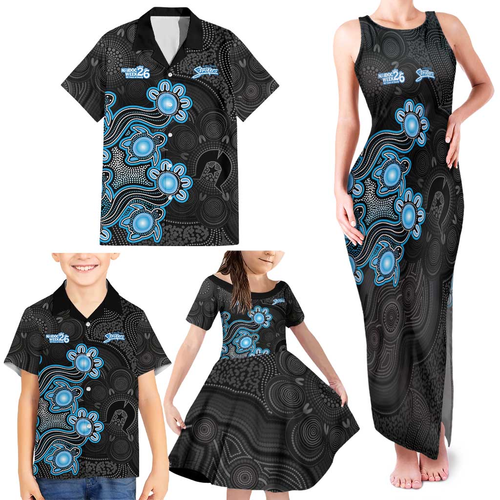 Personalised Adelaide Strikers NAIDOC Week 2026 Family Matching Tank Maxi Dress and Hawaiian Shirt Sea Turtles Aboriginal Art