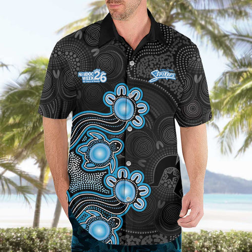 Personalised Adelaide Strikers NAIDOC Week 2026 Hawaiian Shirt Sea Turtles Aboriginal Art