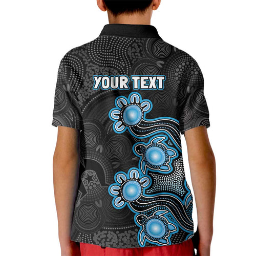 Personalised Adelaide Strikers NAIDOC Week 2026 Kid Polo Shirt Sea Turtles Aboriginal Art