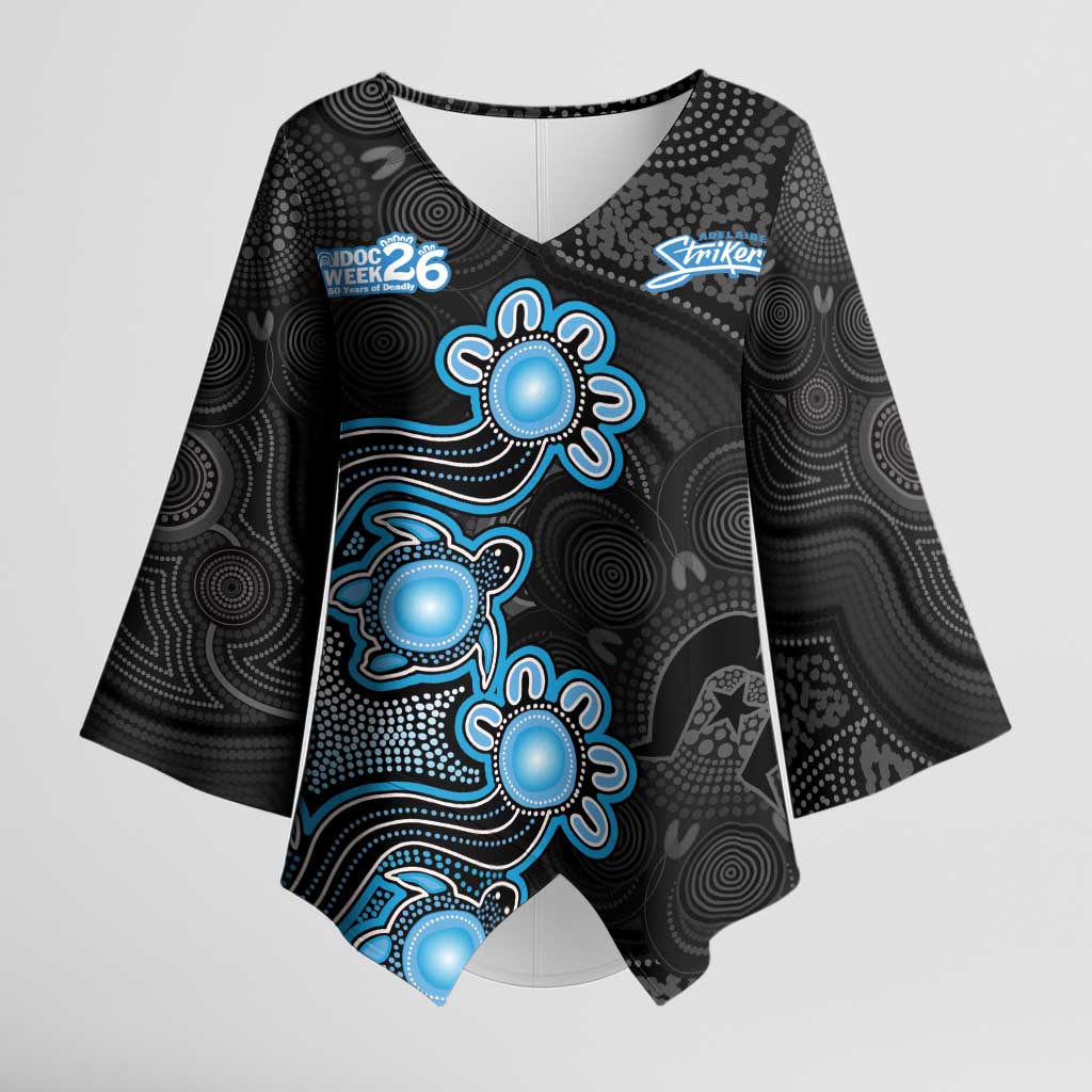 Personalised Adelaide Strikers NAIDOC Week 2026 Kimono Sleeve Blouse Sea Turtles Aboriginal Art