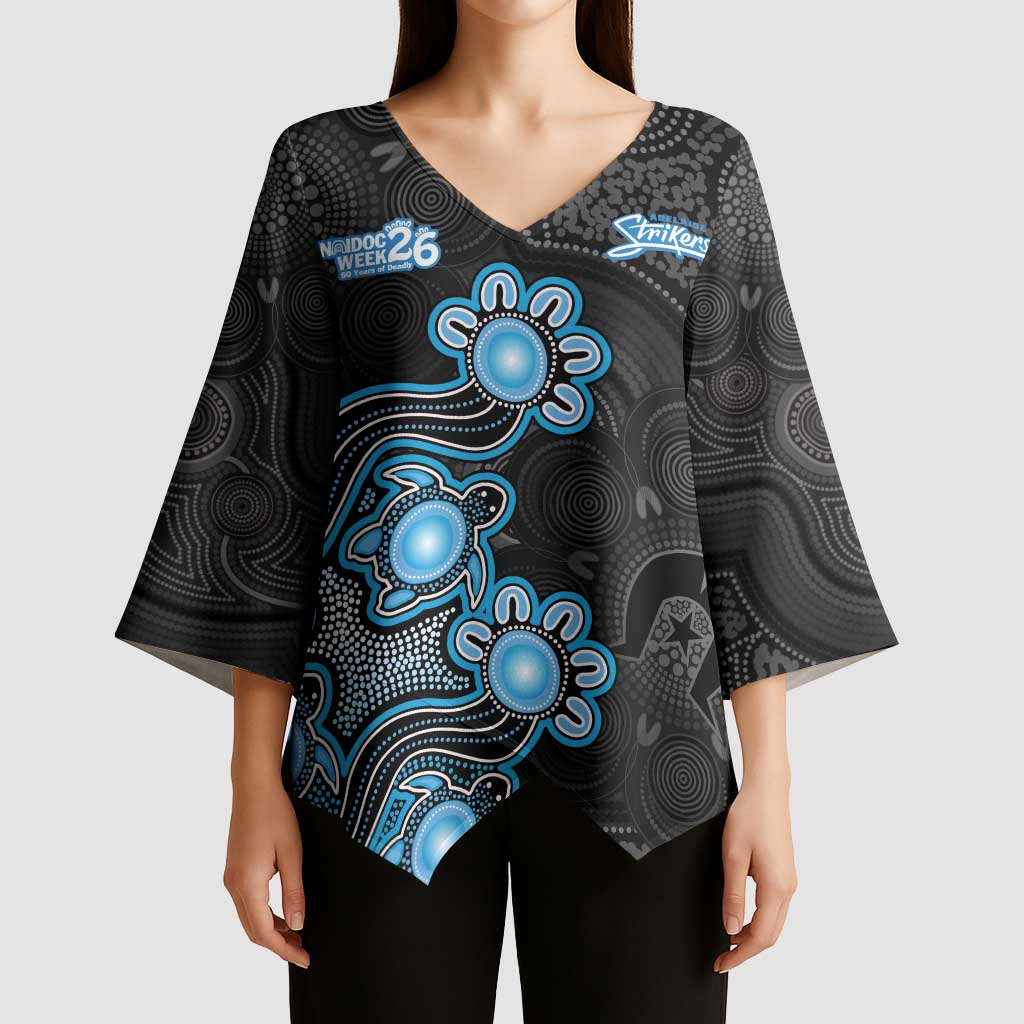 Personalised Adelaide Strikers NAIDOC Week 2026 Kimono Sleeve Blouse Sea Turtles Aboriginal Art