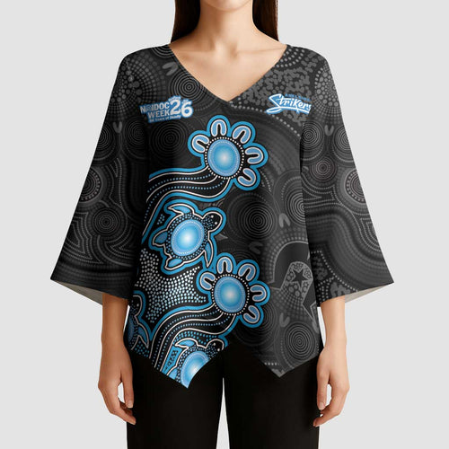 Personalised Adelaide Strikers NAIDOC Week 2026 Kimono Sleeve Blouse Sea Turtles Aboriginal Art