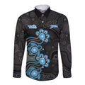 Personalised Adelaide Strikers NAIDOC Week 2026 Long Sleeve Button Shirt Sea Turtles Aboriginal Art