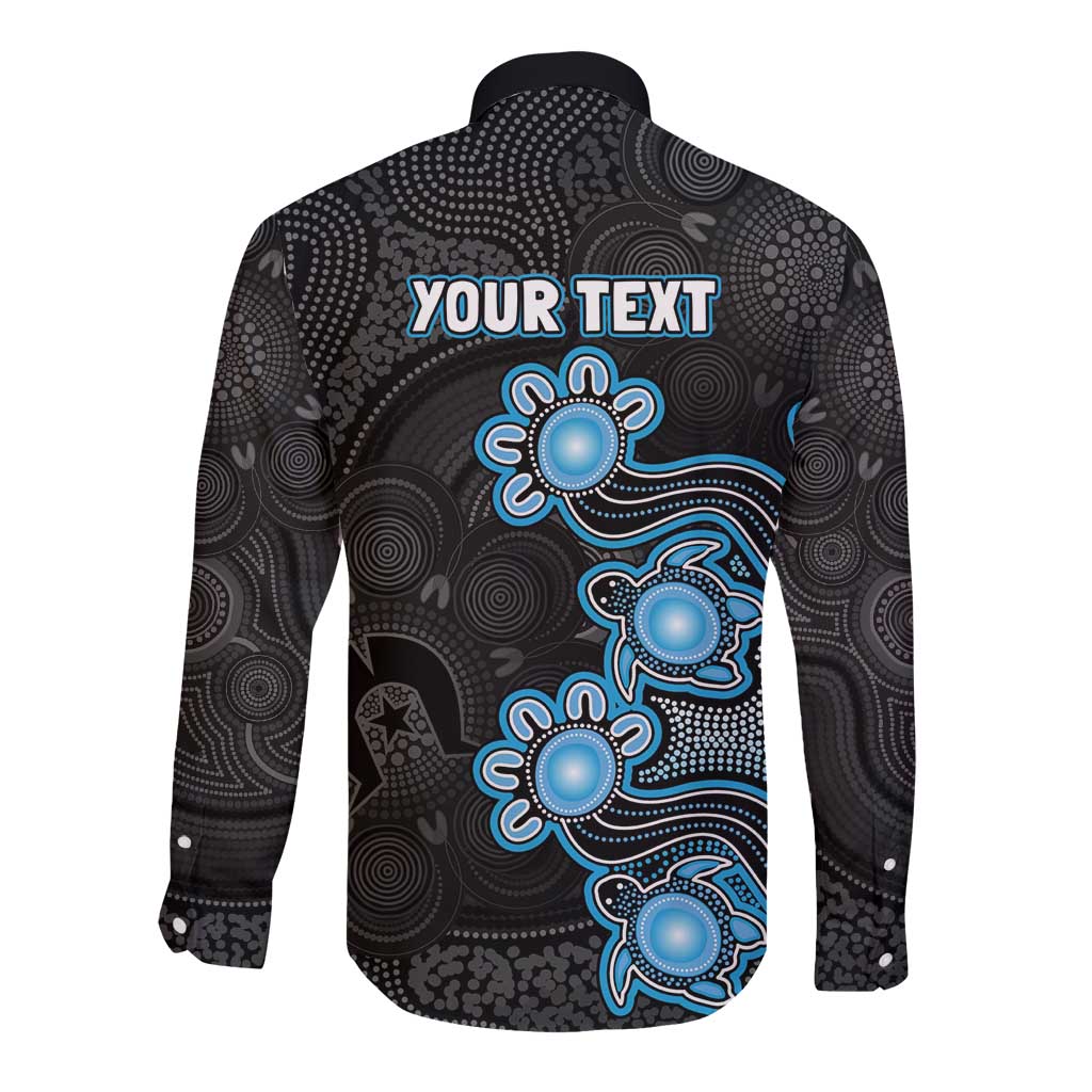 Personalised Adelaide Strikers NAIDOC Week 2026 Long Sleeve Button Shirt Sea Turtles Aboriginal Art