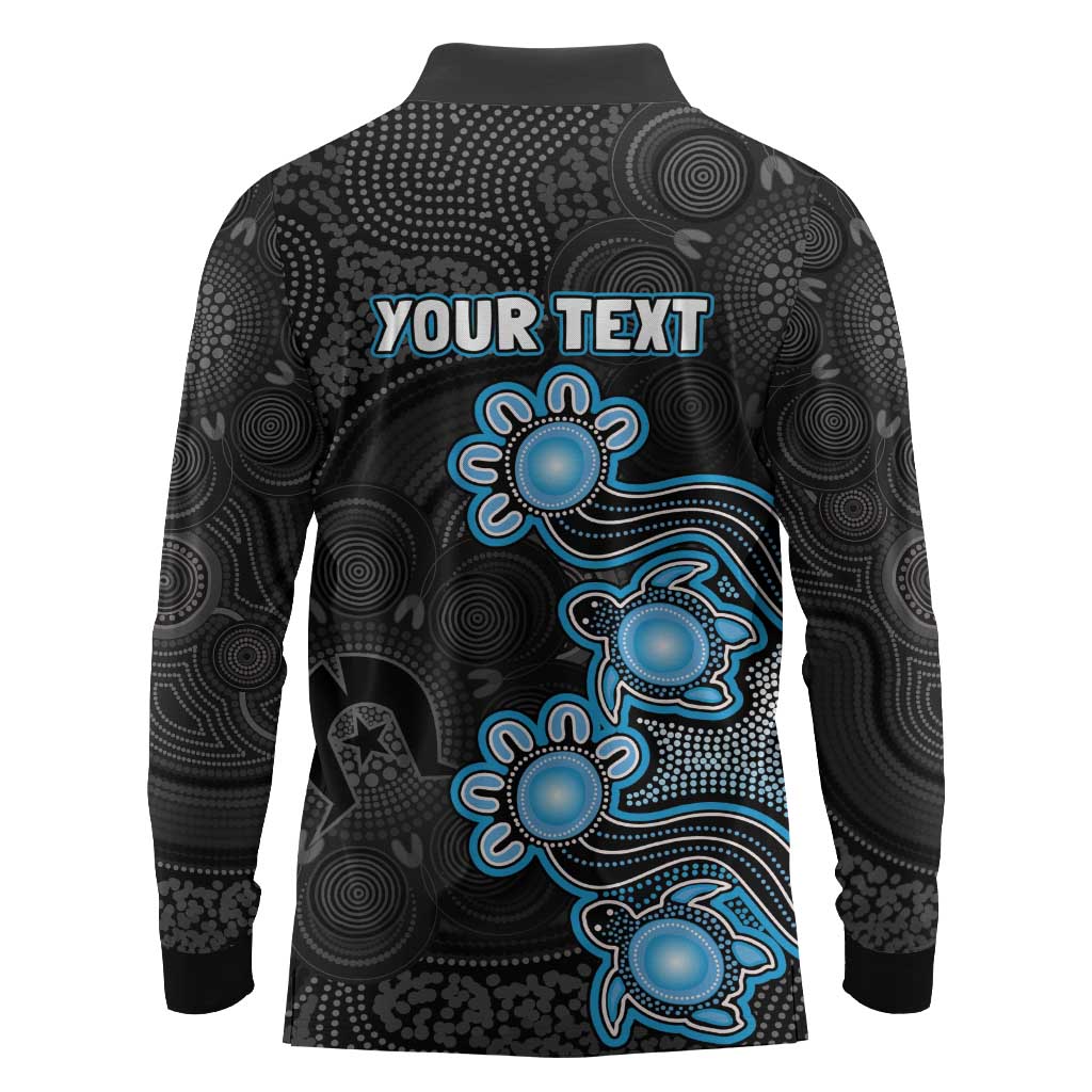 Personalised Adelaide Strikers NAIDOC Week 2026 Long Sleeve Polo Shirt Sea Turtles Aboriginal Art
