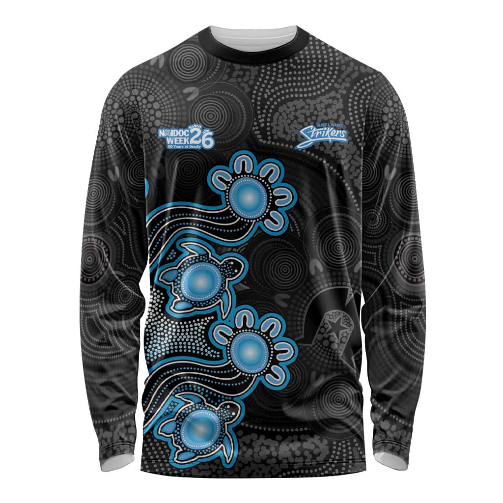 Personalised Adelaide Strikers NAIDOC Week 2026 Long Sleeve Shirt Sea Turtles Aboriginal Art