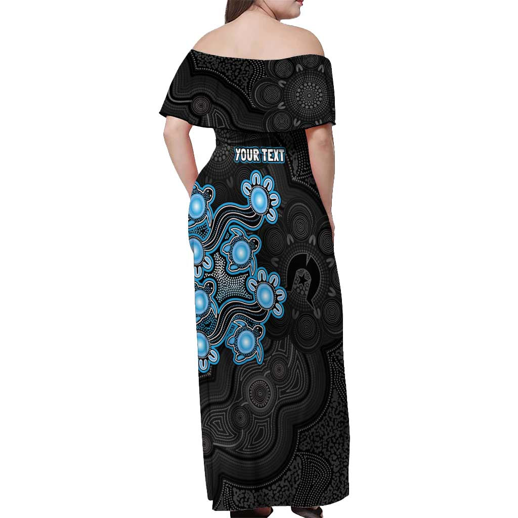 Personalised Adelaide Strikers NAIDOC Week 2026 Off Shoulder Maxi Dress Sea Turtles Aboriginal Art