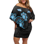 Personalised Adelaide Strikers NAIDOC Week 2026 Off Shoulder Short Dress Sea Turtles Aboriginal Art