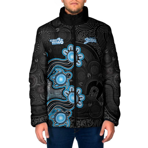 Personalised Adelaide Strikers NAIDOC Week 2026 Padded Jacket Sea Turtles Aboriginal Art