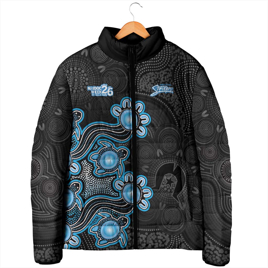 Personalised Adelaide Strikers NAIDOC Week 2026 Padded Jacket Sea Turtles Aboriginal Art