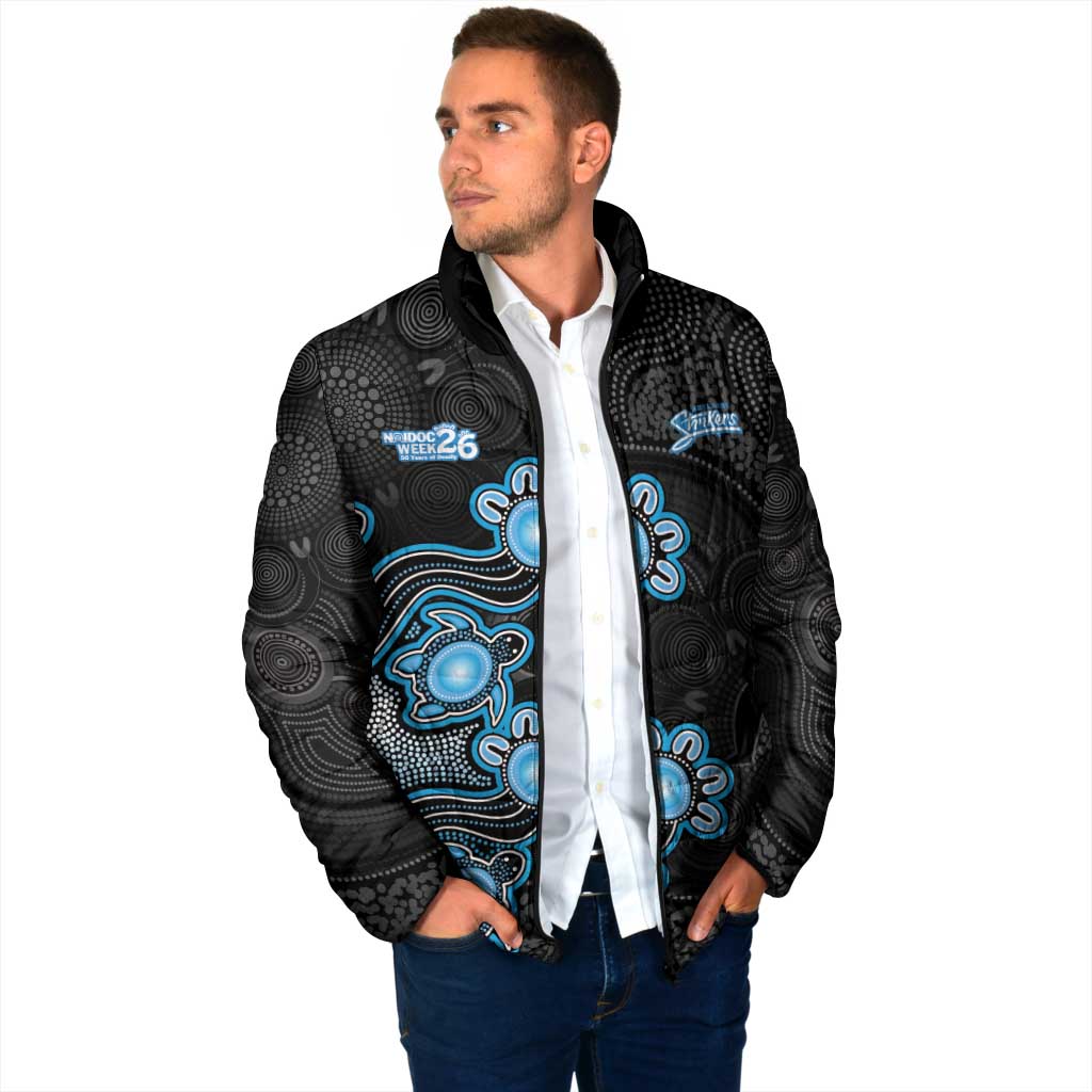 Personalised Adelaide Strikers NAIDOC Week 2026 Padded Jacket Sea Turtles Aboriginal Art