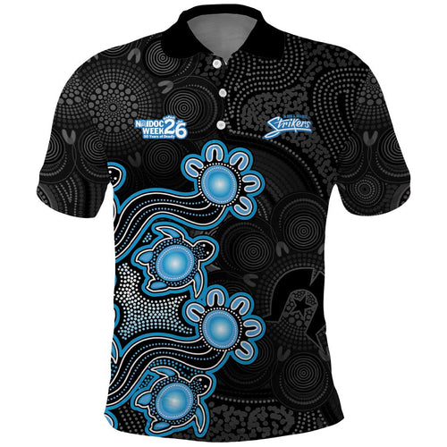 Personalised Adelaide Strikers NAIDOC Week 2026 Polo Shirt Sea Turtles Aboriginal Art