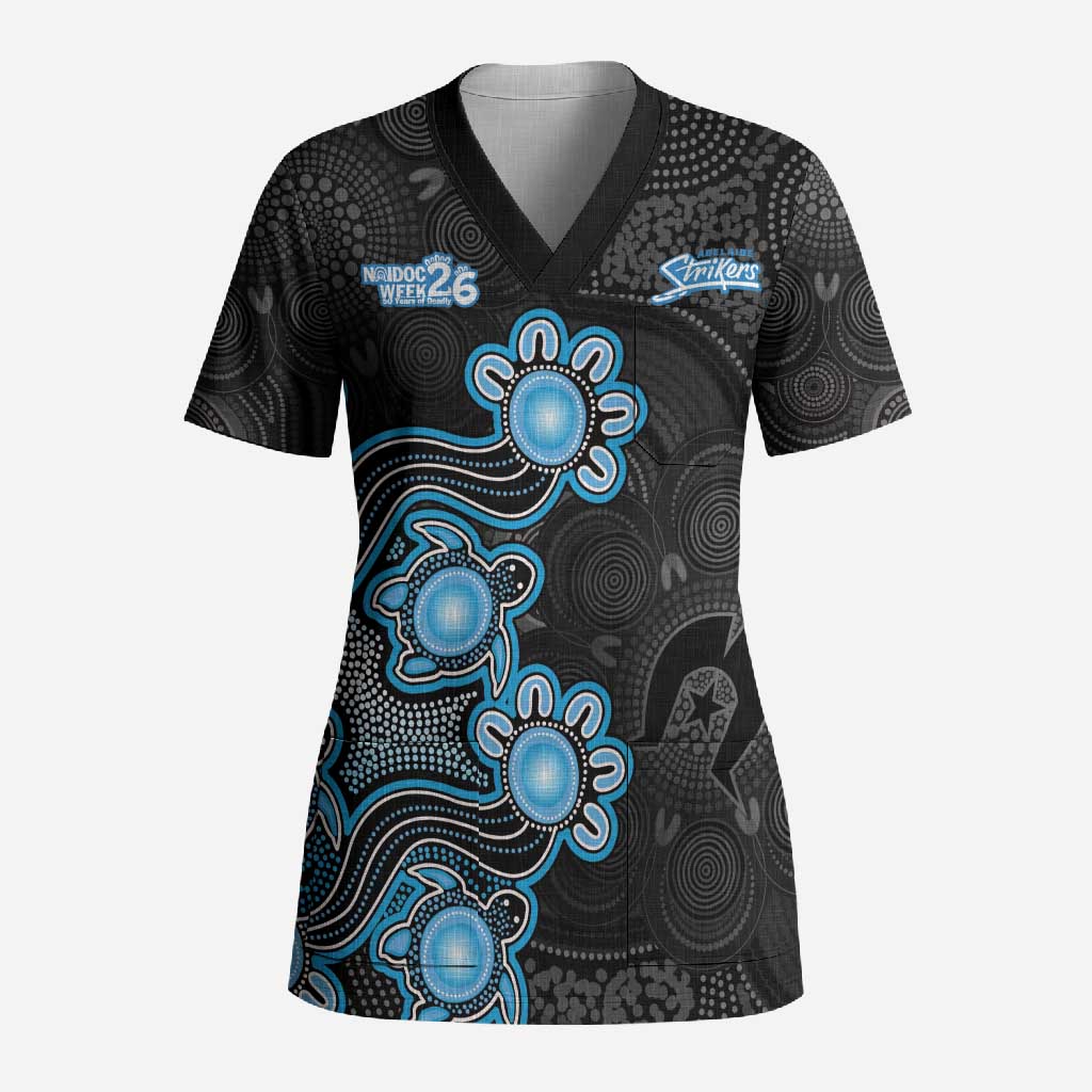 Personalised Adelaide Strikers NAIDOC Week 2026 Scrub Top Sea Turtles Aboriginal Art