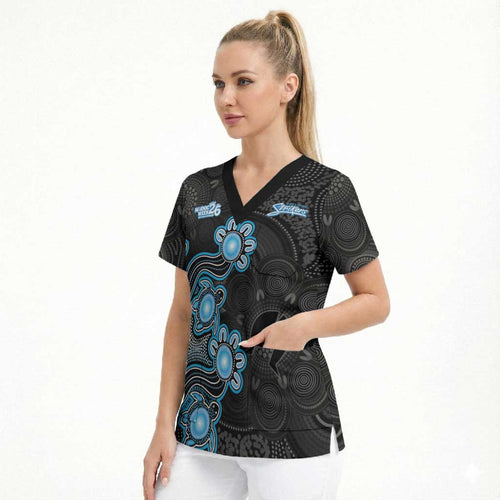 Personalised Adelaide Strikers NAIDOC Week 2026 Scrub Top Sea Turtles Aboriginal Art