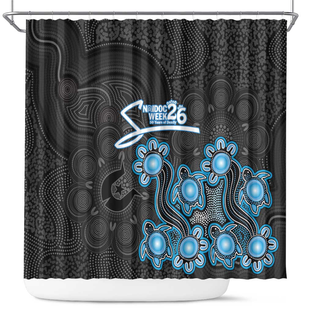Adelaide Strikers NAIDOC Week 2026 Shower Curtain Sea Turtles Aboriginal Art