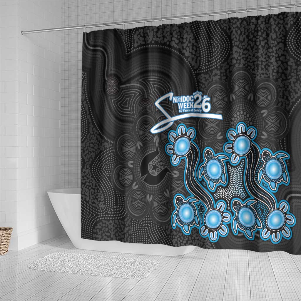 Adelaide Strikers NAIDOC Week 2026 Shower Curtain Sea Turtles Aboriginal Art