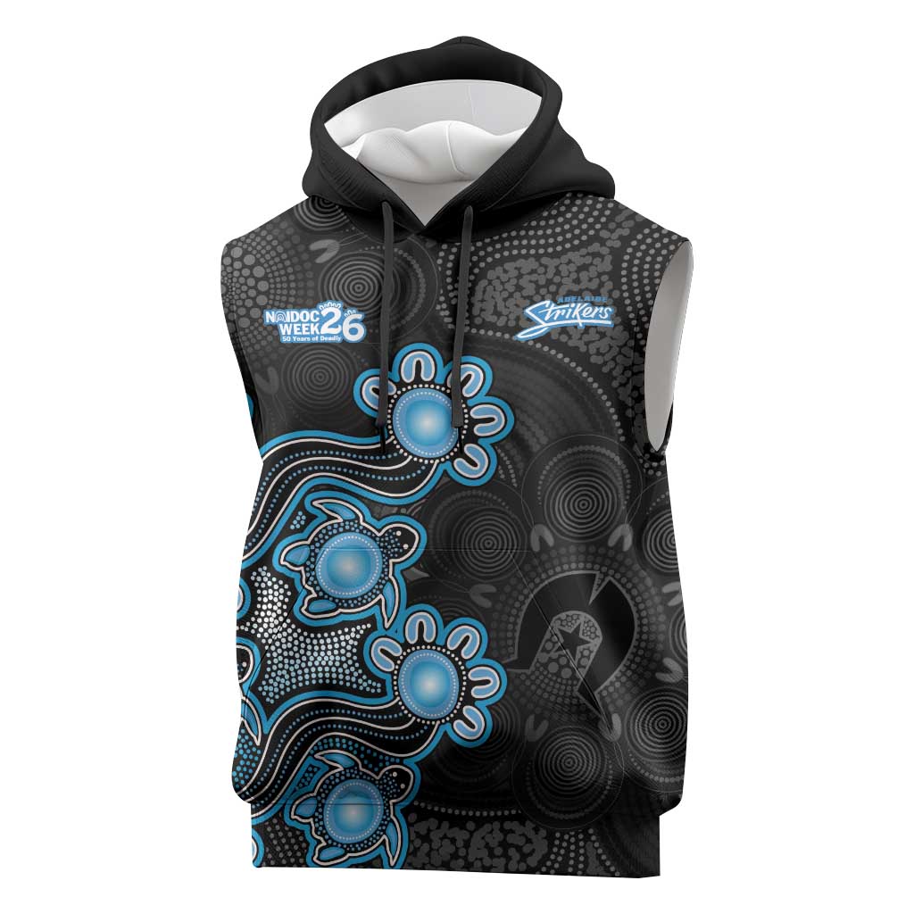 Personalised Adelaide Strikers NAIDOC Week 2026 Sleeveless Hoodie Sea Turtles Aboriginal Art
